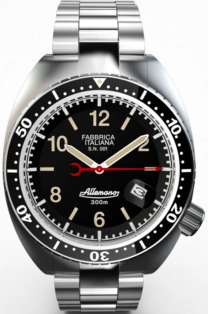 Allemano Watch 1973 Diver Shark Black