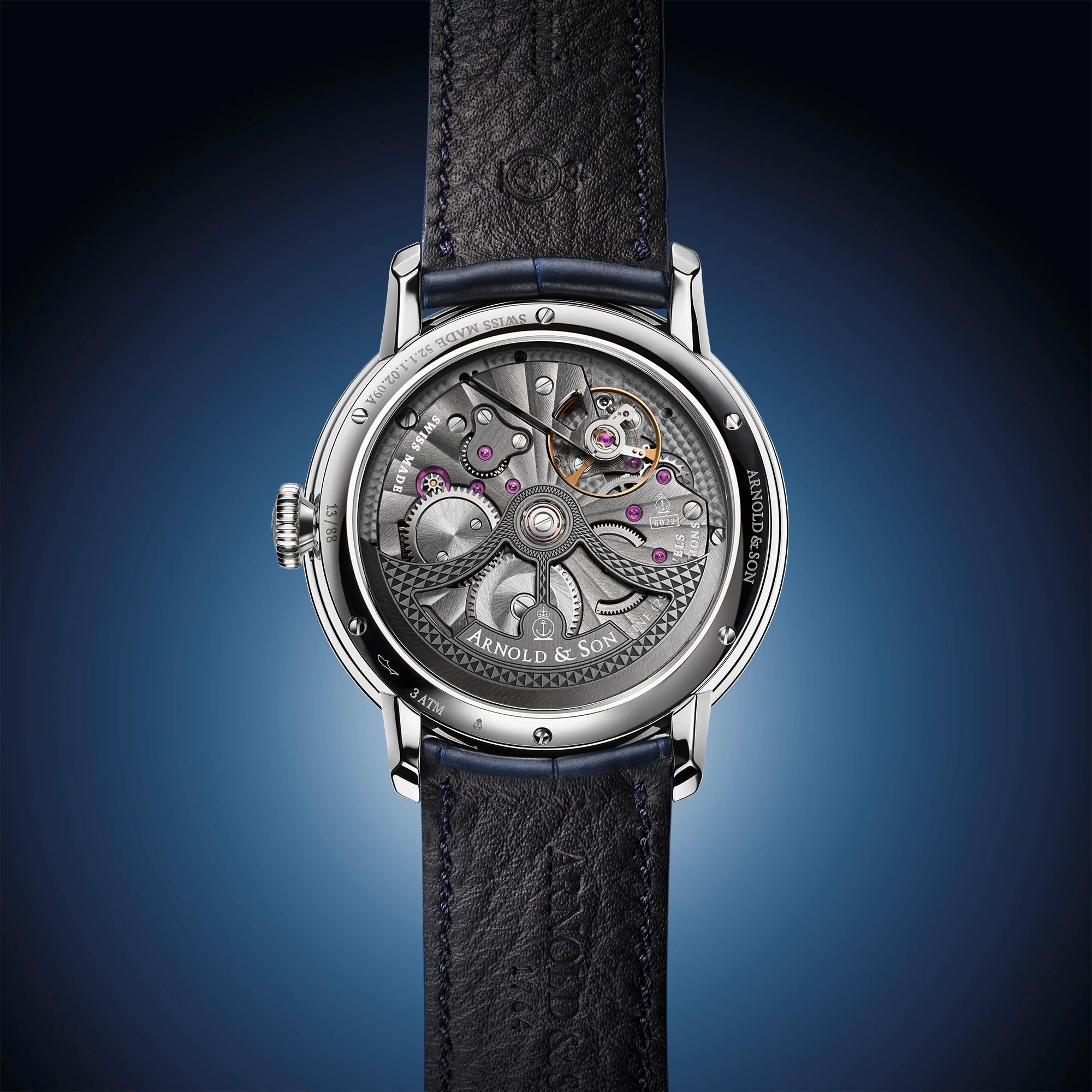 Arnold & Son Watch Globetrotter Steel Blue Limited Edition - Image 3