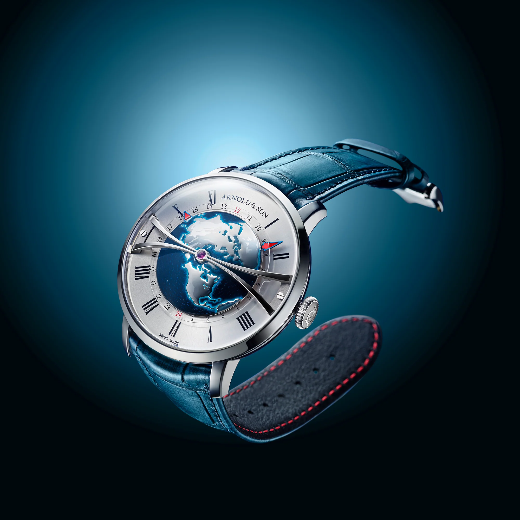 Arnold & Son Globetrotter Steel Opaline Limited Edition Watch - Image 2