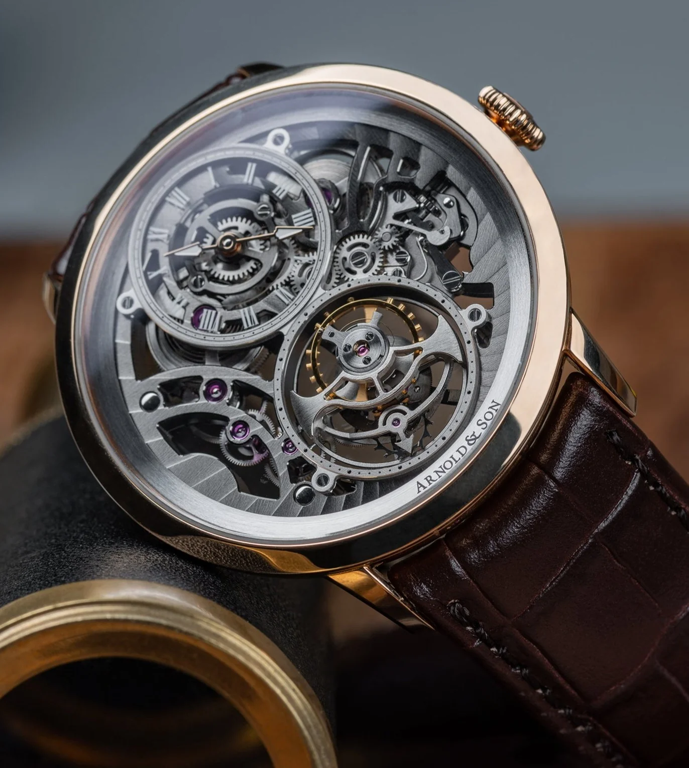 Arnold & Son Ultrathin Tourbillon Gold Skeleton Watch - Image 4
