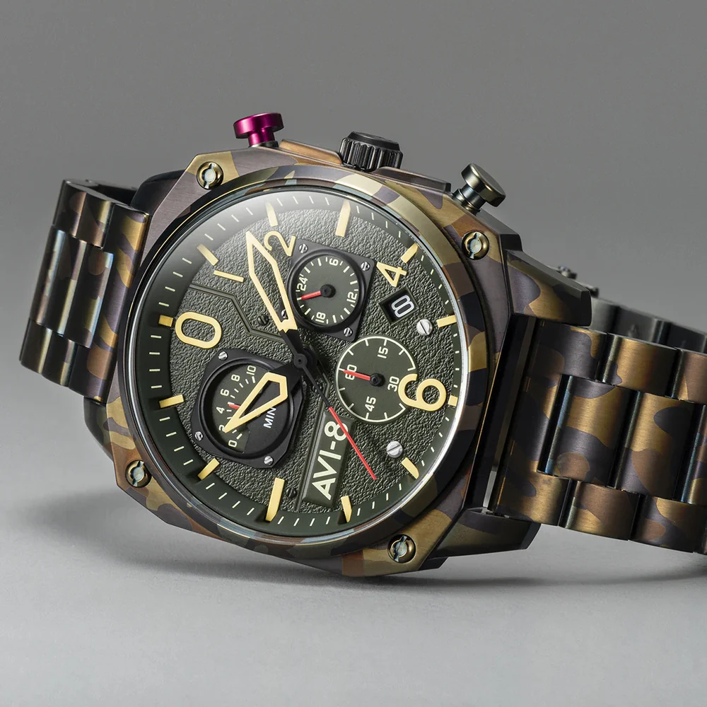 AVI-8 Watch Hawker Hunter Retrograde Chronograph Ground Camo - Image 3