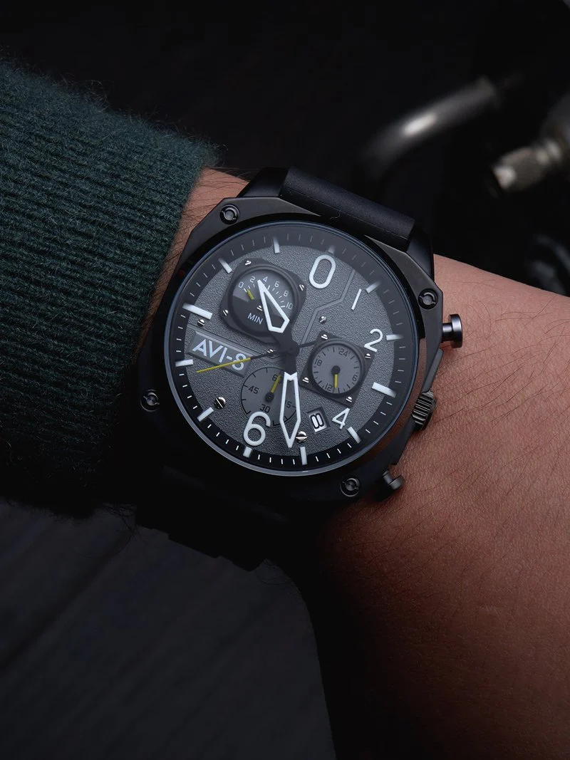 AVI-8 Watch Hawker Hunter Retrograde Chronograph Tactical Black D - Image 5