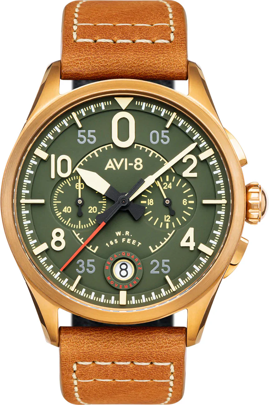AVI-8 Watch Spitfire Lock Chronograph Bronze Green