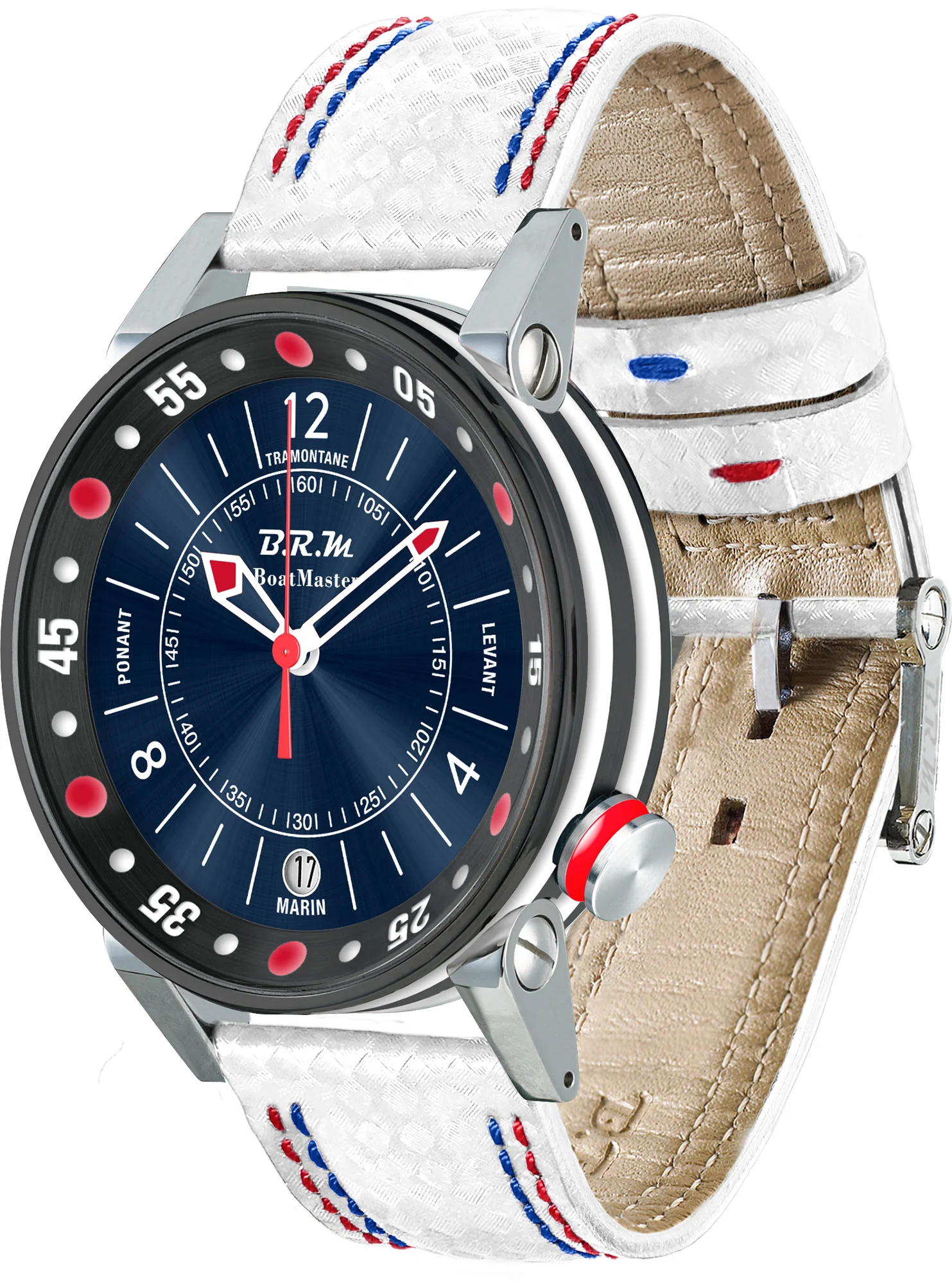 B.R.M. Watches Boat Master BM2 34mm Blue Sun Watch