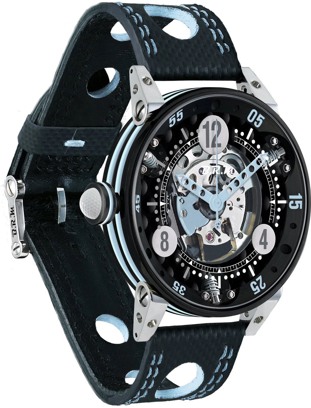 B.R.M Watch Golf Master Mens Light Blue Hands