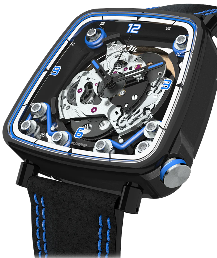 B.R.M. Watches FF39-40 Black Titanium Blue Watch