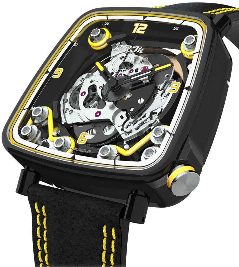 B.R.M. Watches FF39-40 Black Titanium Yellow Watch