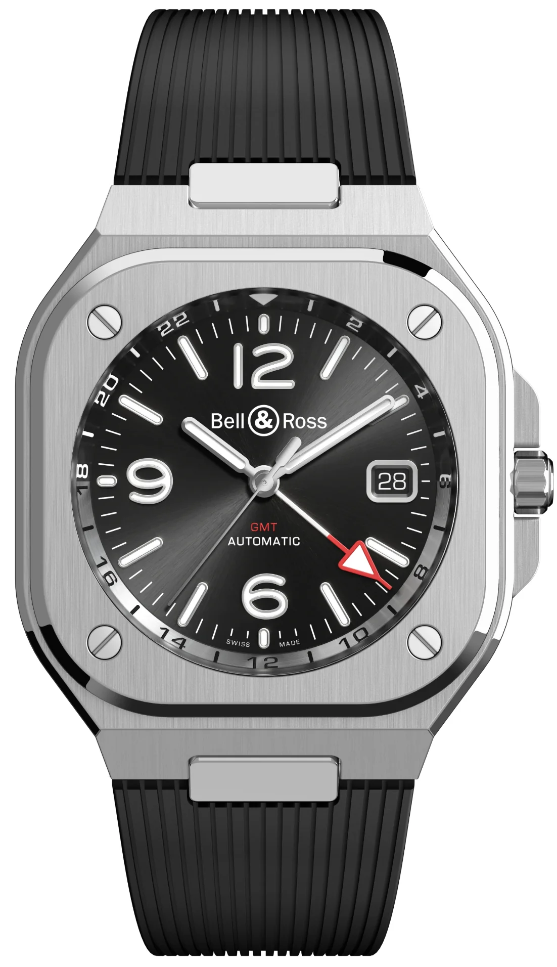 Bell & Ross BR 05 GMT Black Steel Rubber Watch