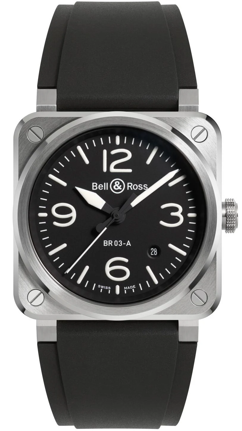 Bell & Ross BR 03 Auto Black Steel Watch