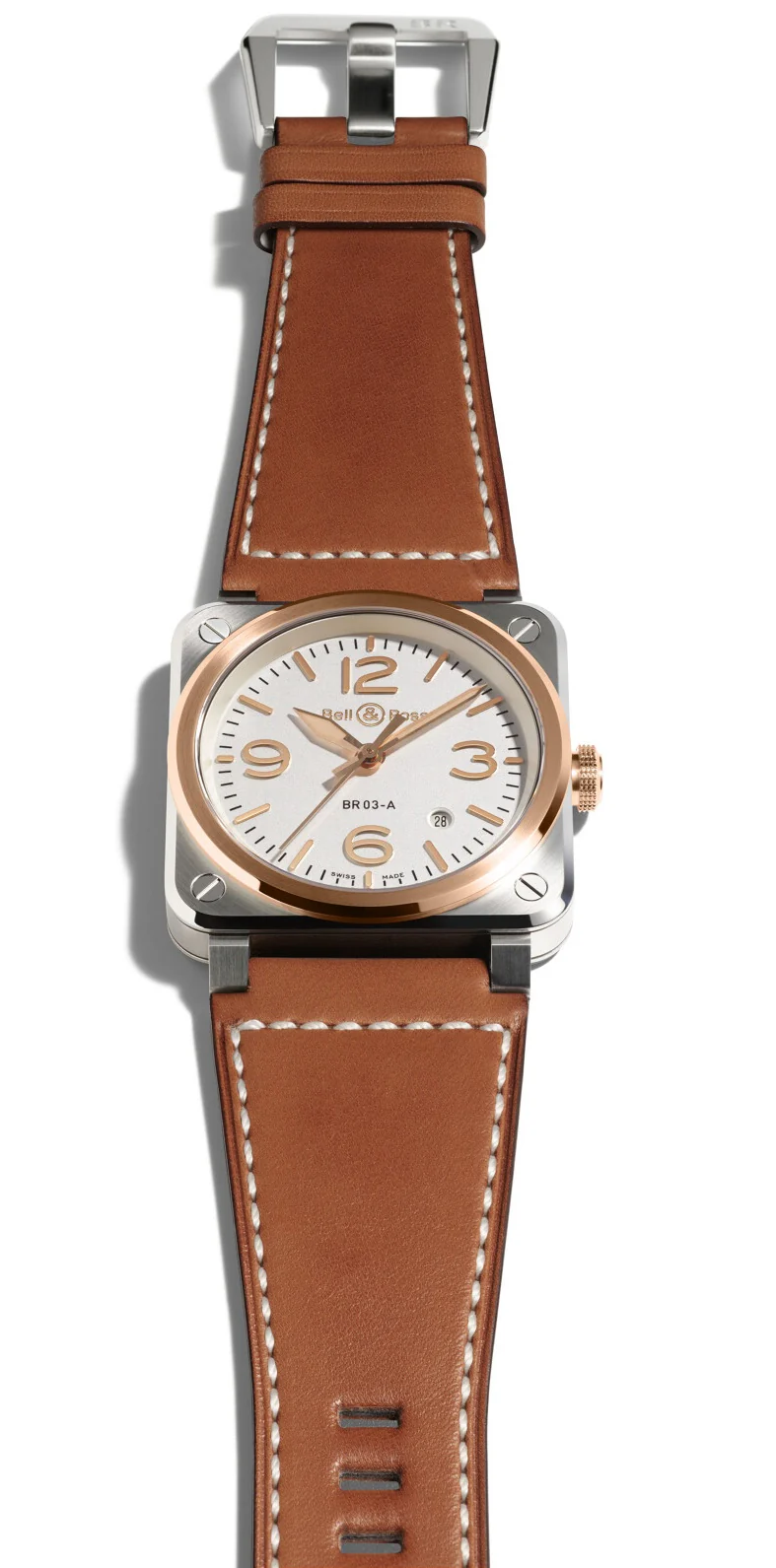 Bell & Ross BR 03 White Steel And Gold Watch - Image 2