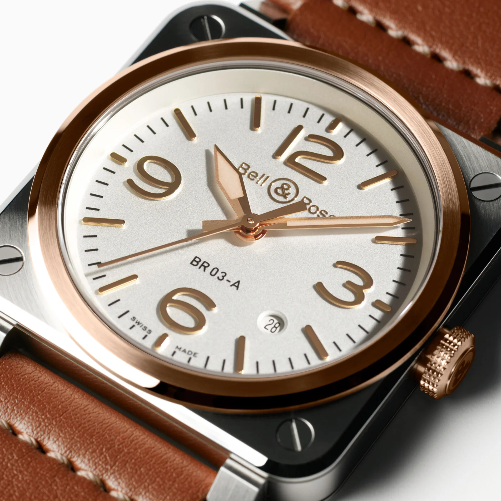 Bell & Ross BR 03 White Steel And Gold Watch - Image 3