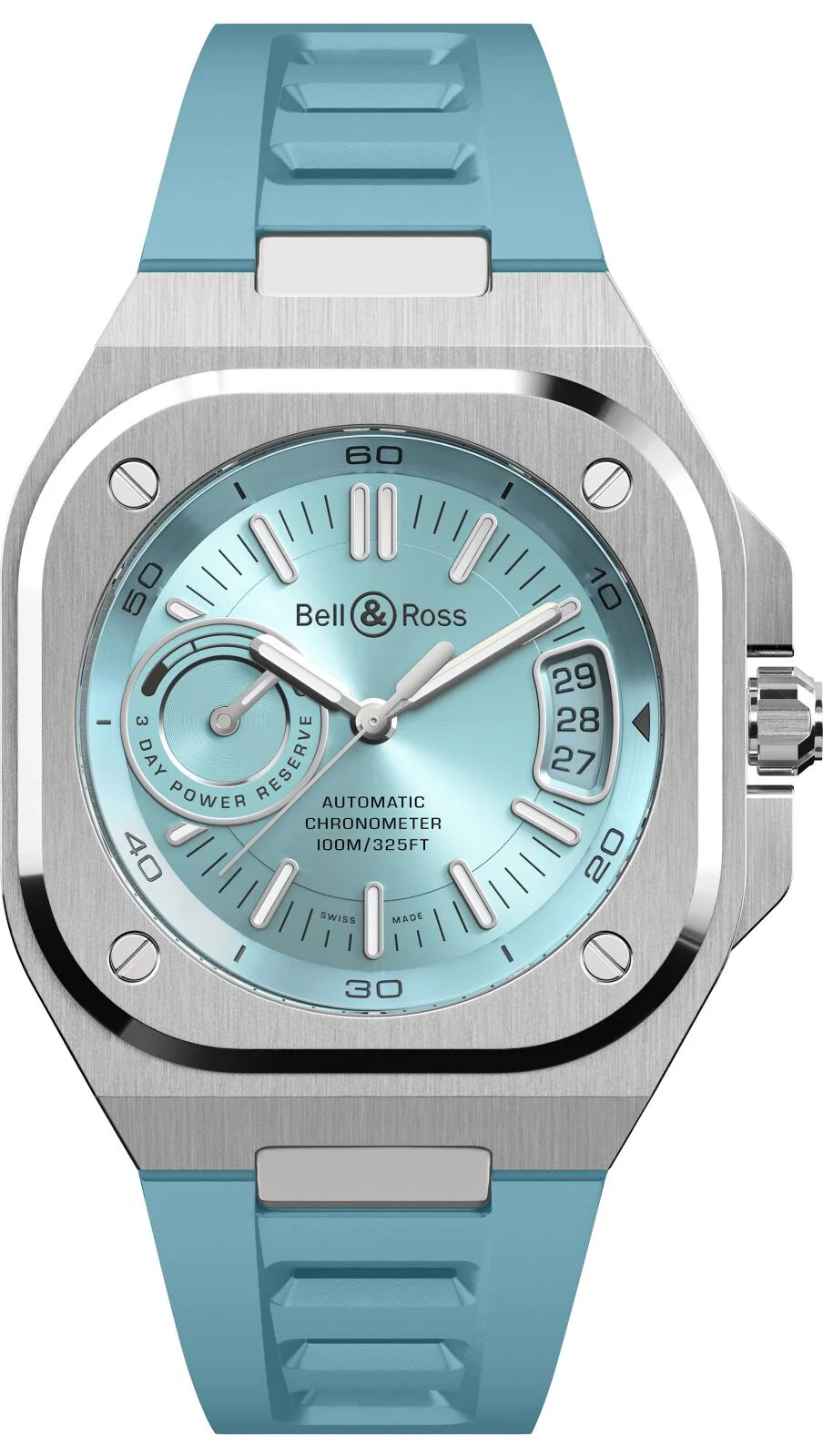 Bell & Ross BR X5 Auto IRM Ice Blue Rubber Watch