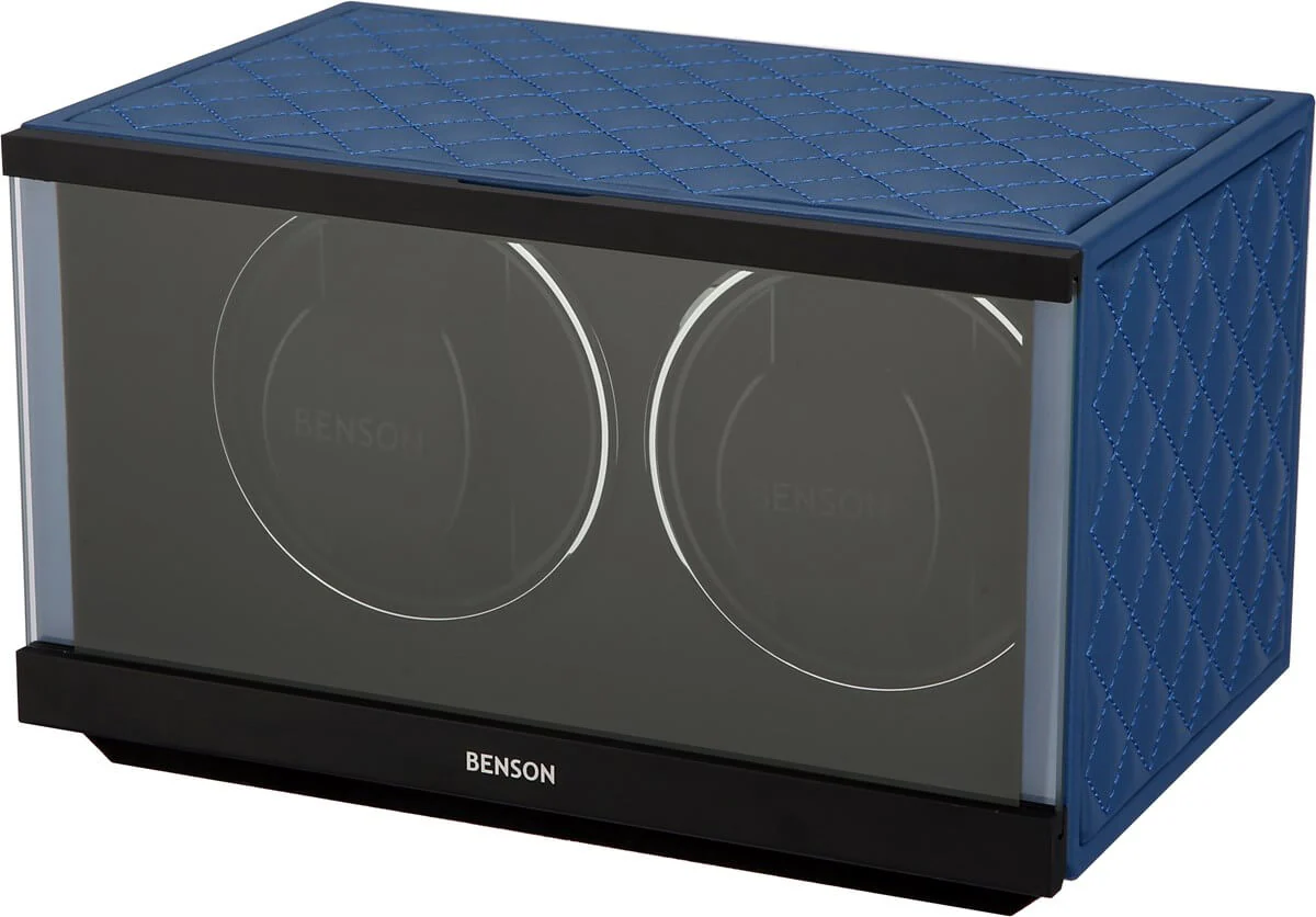 Benson Watch Winder Double Swiss Series 2.20 Blue Limited Leather Edition - Image 2