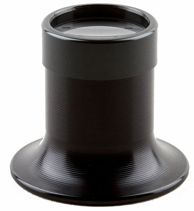 Bernard Favre Watchmakers Eye Loupe Black Tool Black Aluminium With Black Leather Red Stitching - Image 3