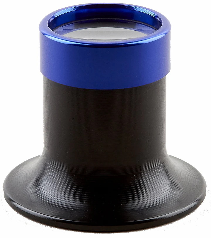 Bernard Favre Watchmakers Eye Loupe Blue Tool Black Aluminium With Black Leather Red Stitching - Image 2