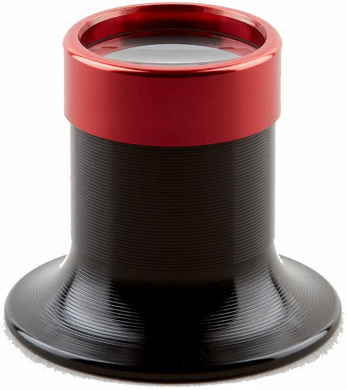 Bernard Favre Watchmakers Eye Loupe Red Tool Black Aluminium With Brown Leather - Image 3