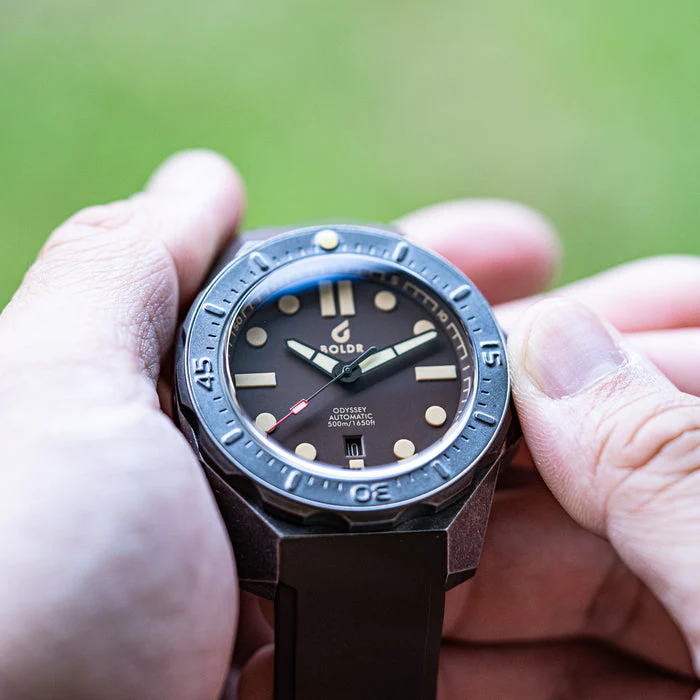 Boldr Watch Odyssey Lumicast Aged Steel Coral Brown Limited Edition D - Image 3