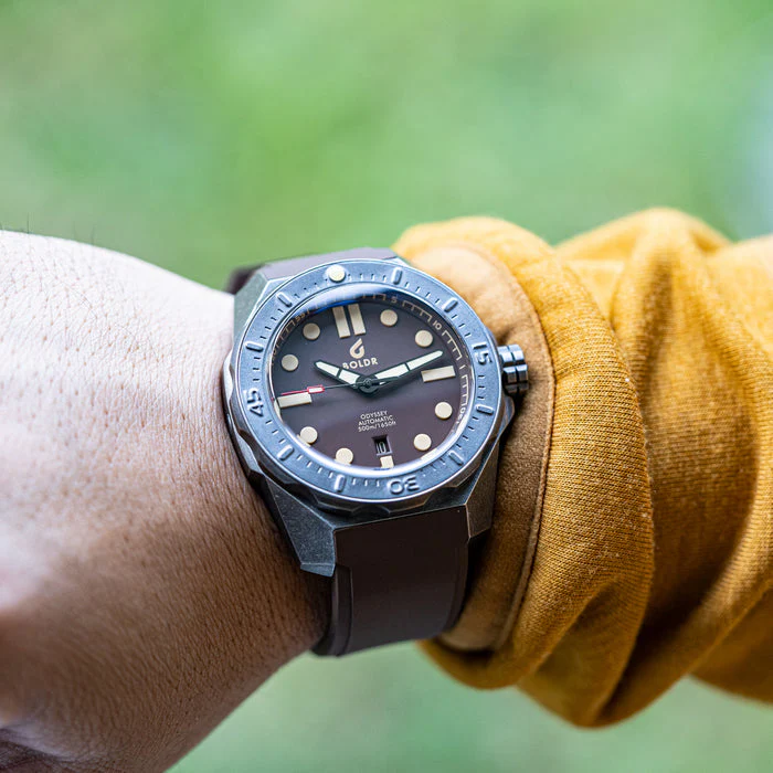 Boldr Watch Odyssey Lumicast Aged Steel Coral Brown Limited Edition D - Image 4