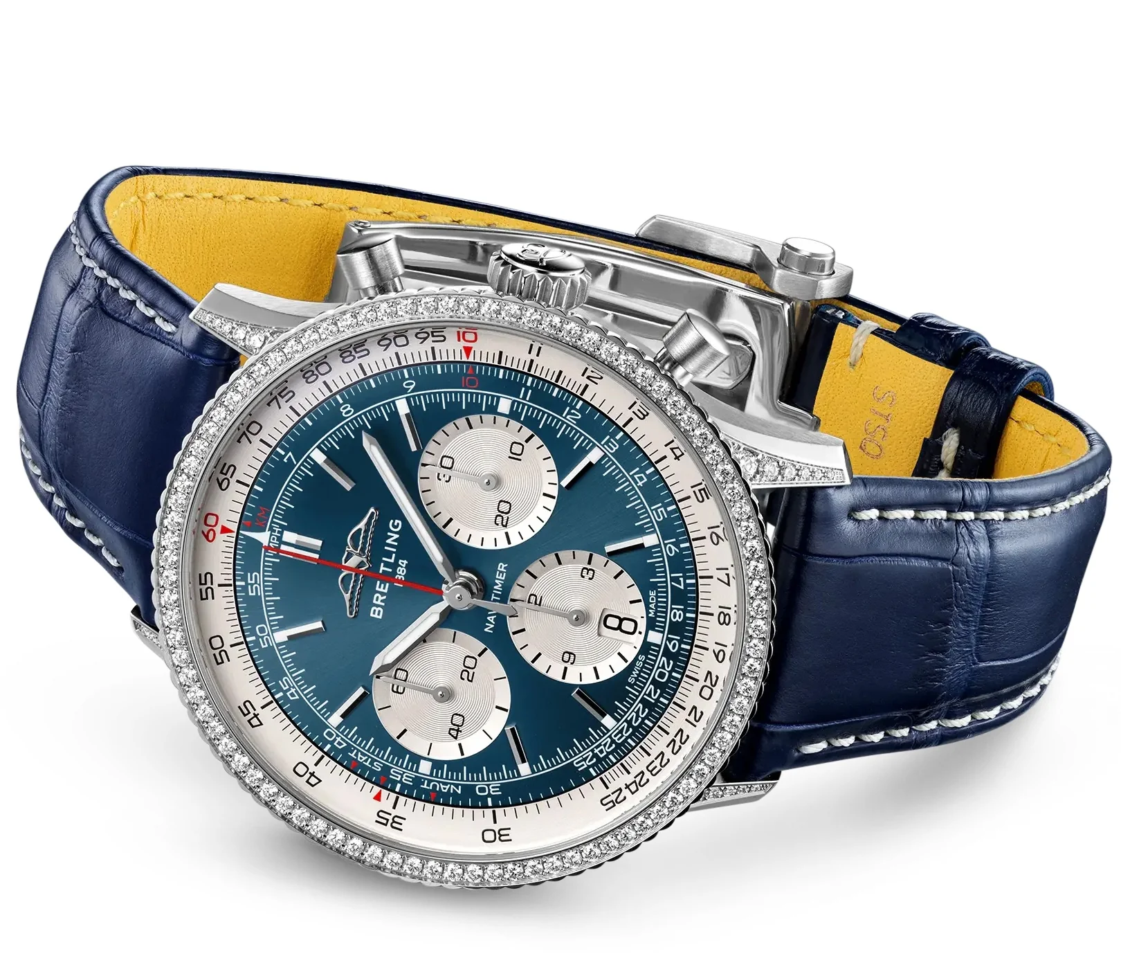 Breitling Navitimer Chronograph 41mm Mens Watch White Eyed Blue Watch - Image 3