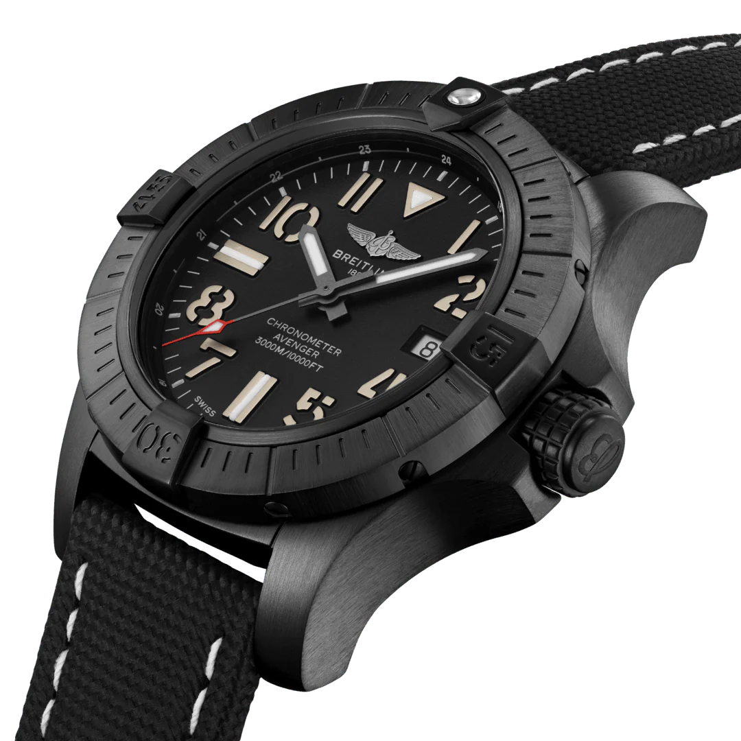 Breitling Watch Avenger Automatic 45 Seawolf Night Mission Leather Tang Type - Image 3