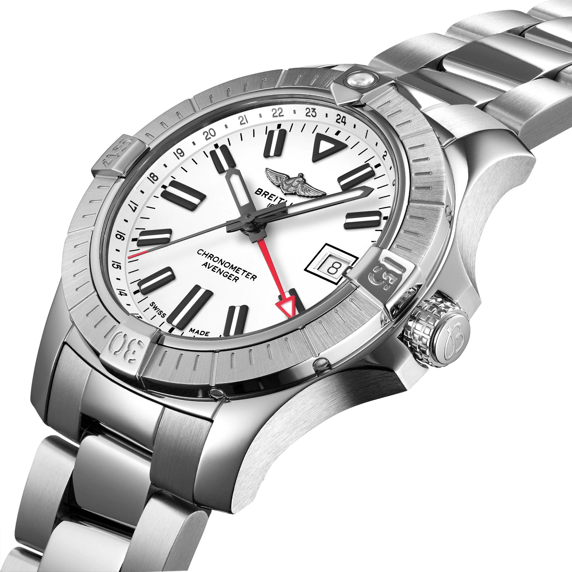Breitling Watch Avenger Automatic GMT 43 White Bracelet D - Image 3