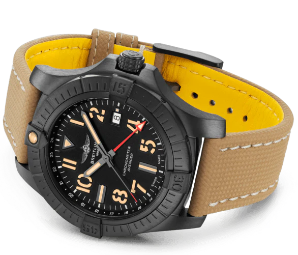 Breitling Watch Avenger Automatic GMT 45 Night Mission Leather Tang Type - Image 2