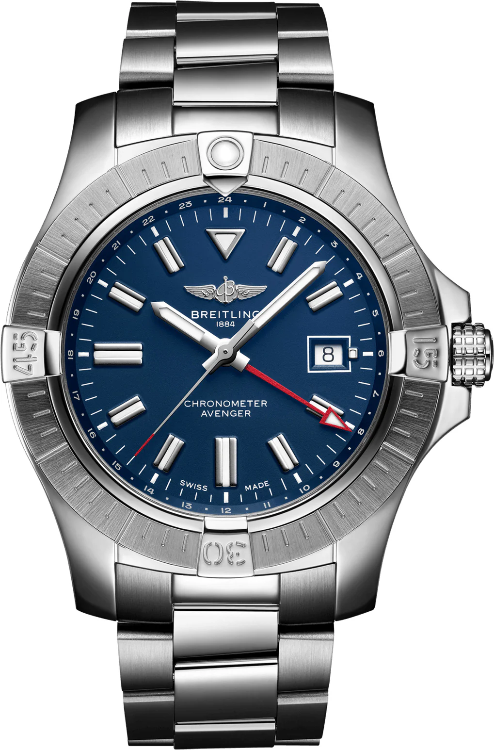 Breitling Watch Avenger Automatic GMT 45 Steel Bracelet D