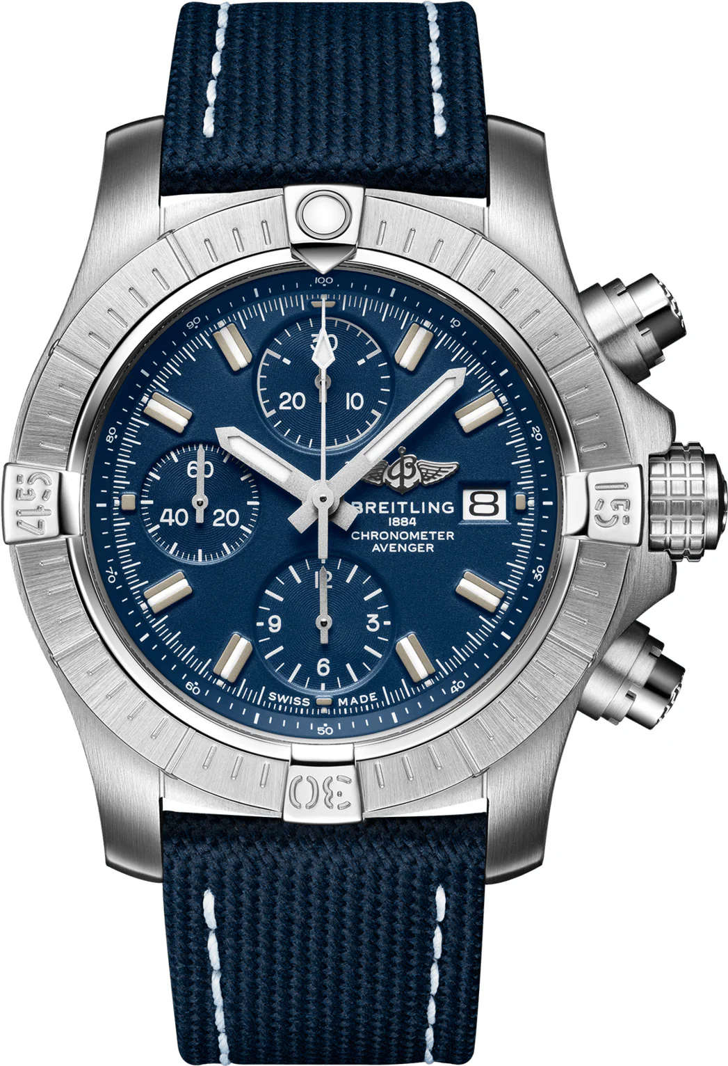 Breitling Watch Avenger Chronograph 43 Leather Folding Clasp