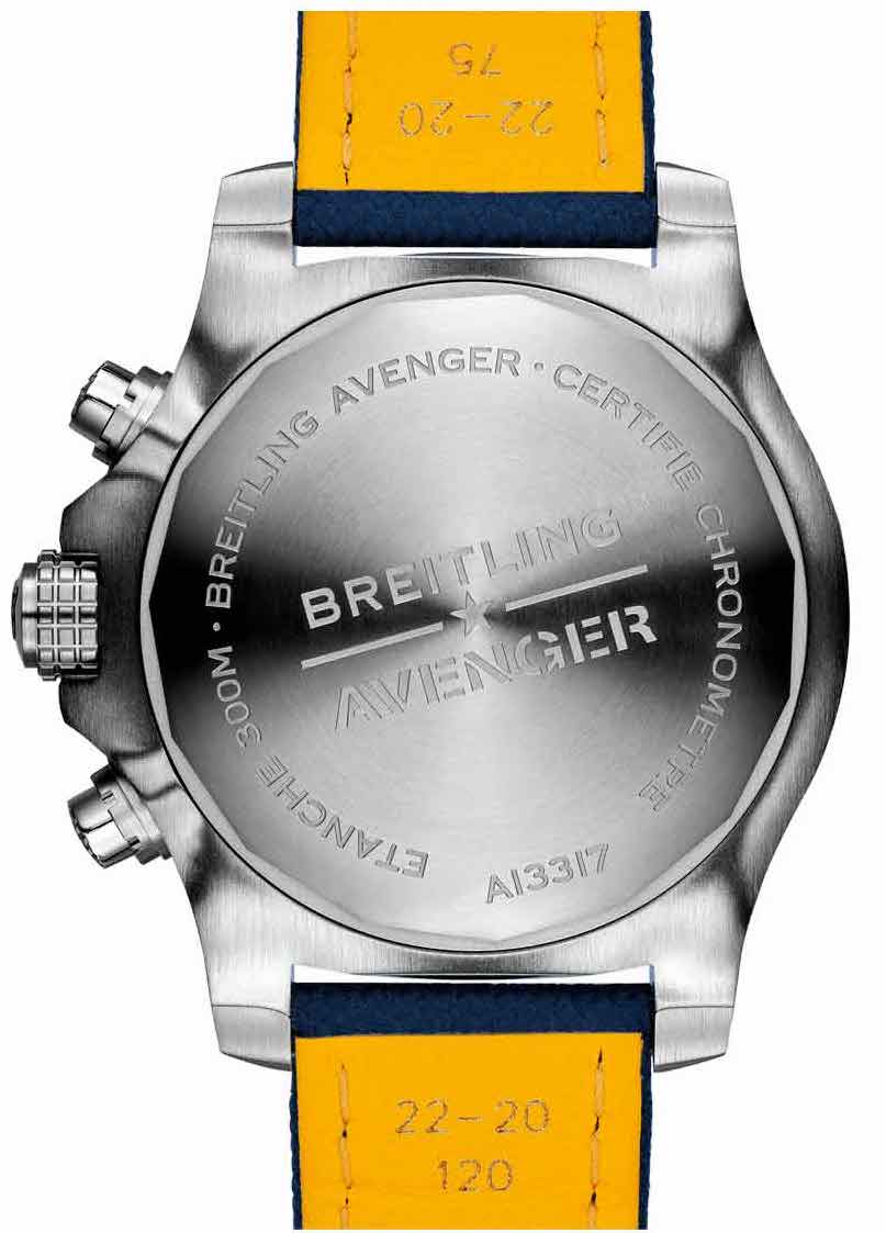 Breitling Watch Avenger Chronograph 45 Blue Leather Folding Clasp D - Image 2