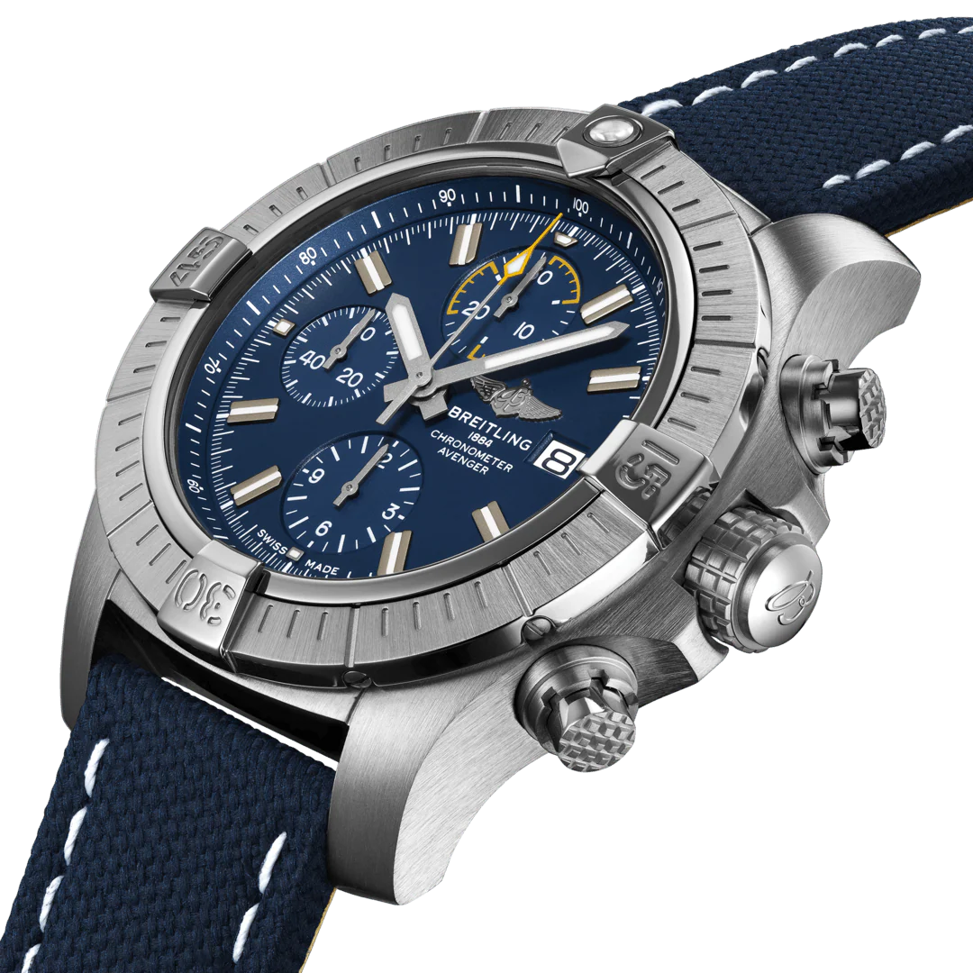 Breitling Watch Avenger Chronograph 45 Blue Leather Tang Type - Image 4