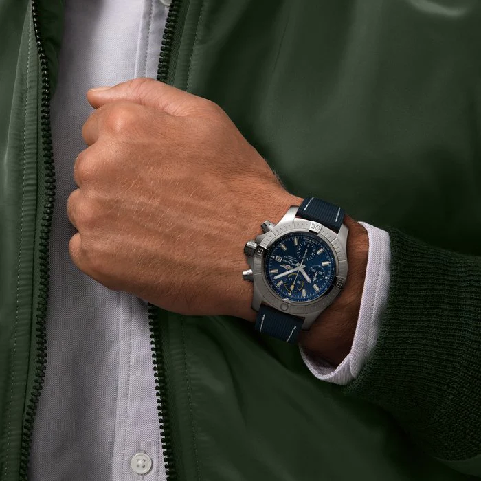 Breitling Watch Avenger Chronograph 45 Blue Leather Tang Type - Image 5