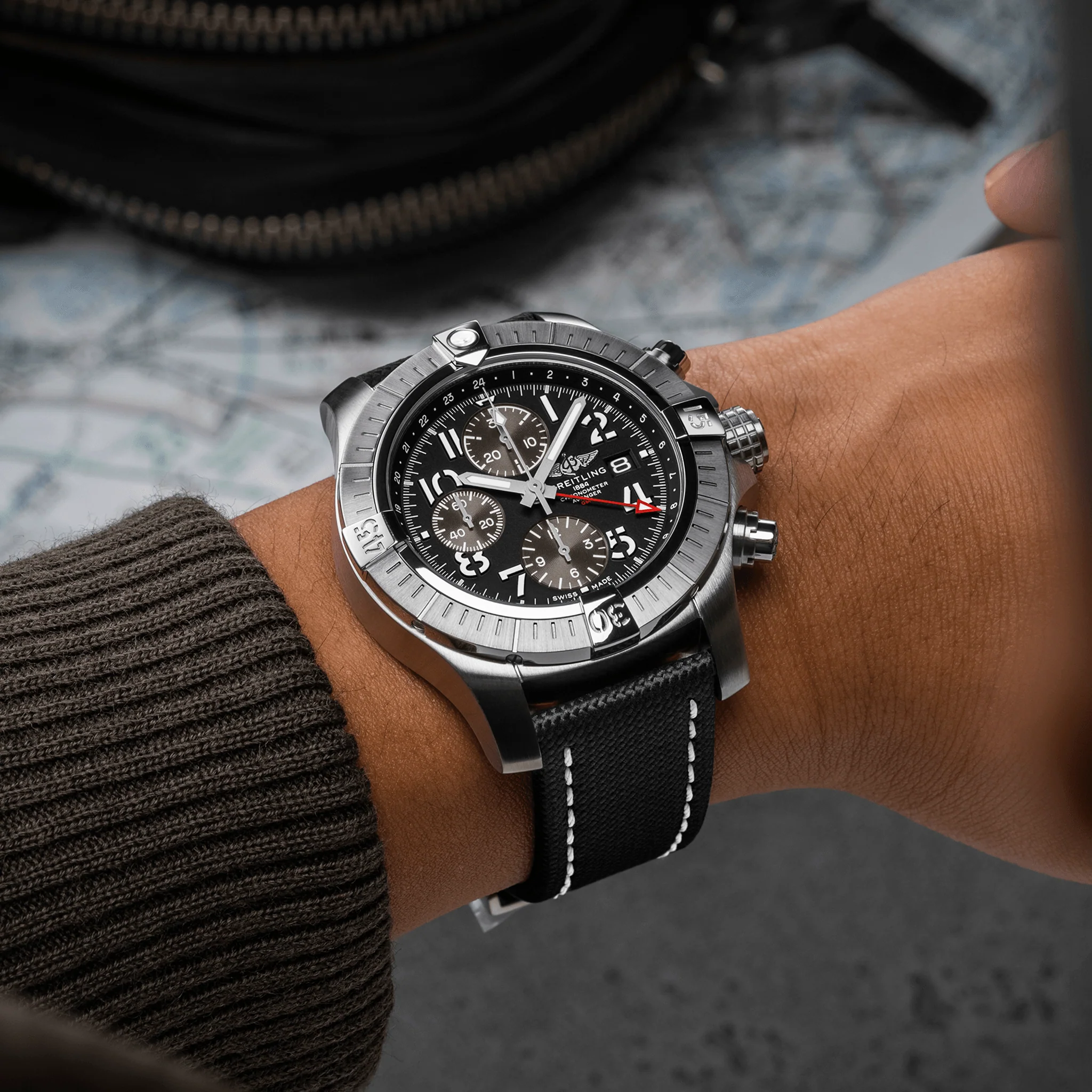 Breitling Avenger Chronograph GMT 45 Folding Clasp Watch - Image 5