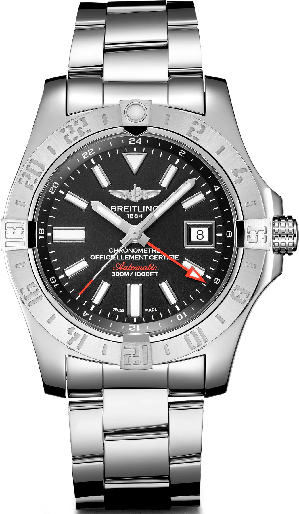 Breitling Watch Avenger II GMT Steel Volcano Black Bracelet