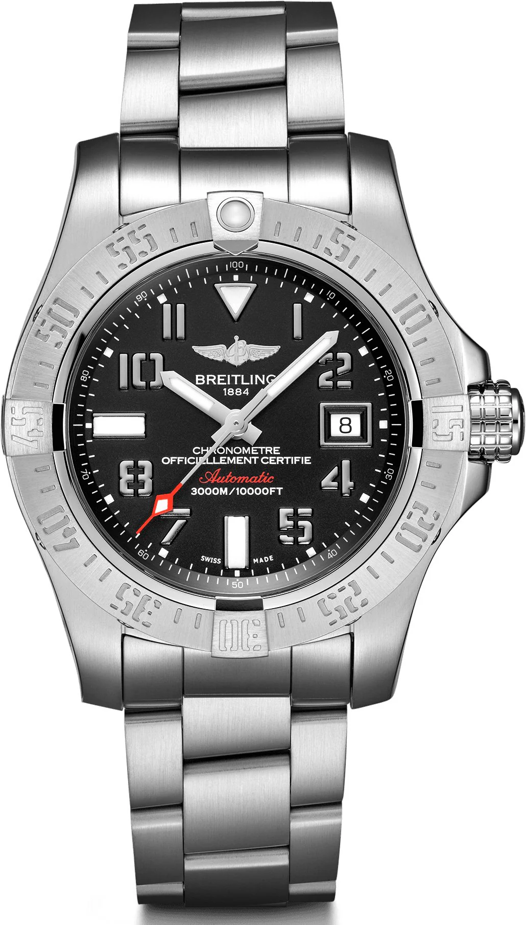 Breitling Watch Avenger II Seawolf Volcano Black Steel Bracelet