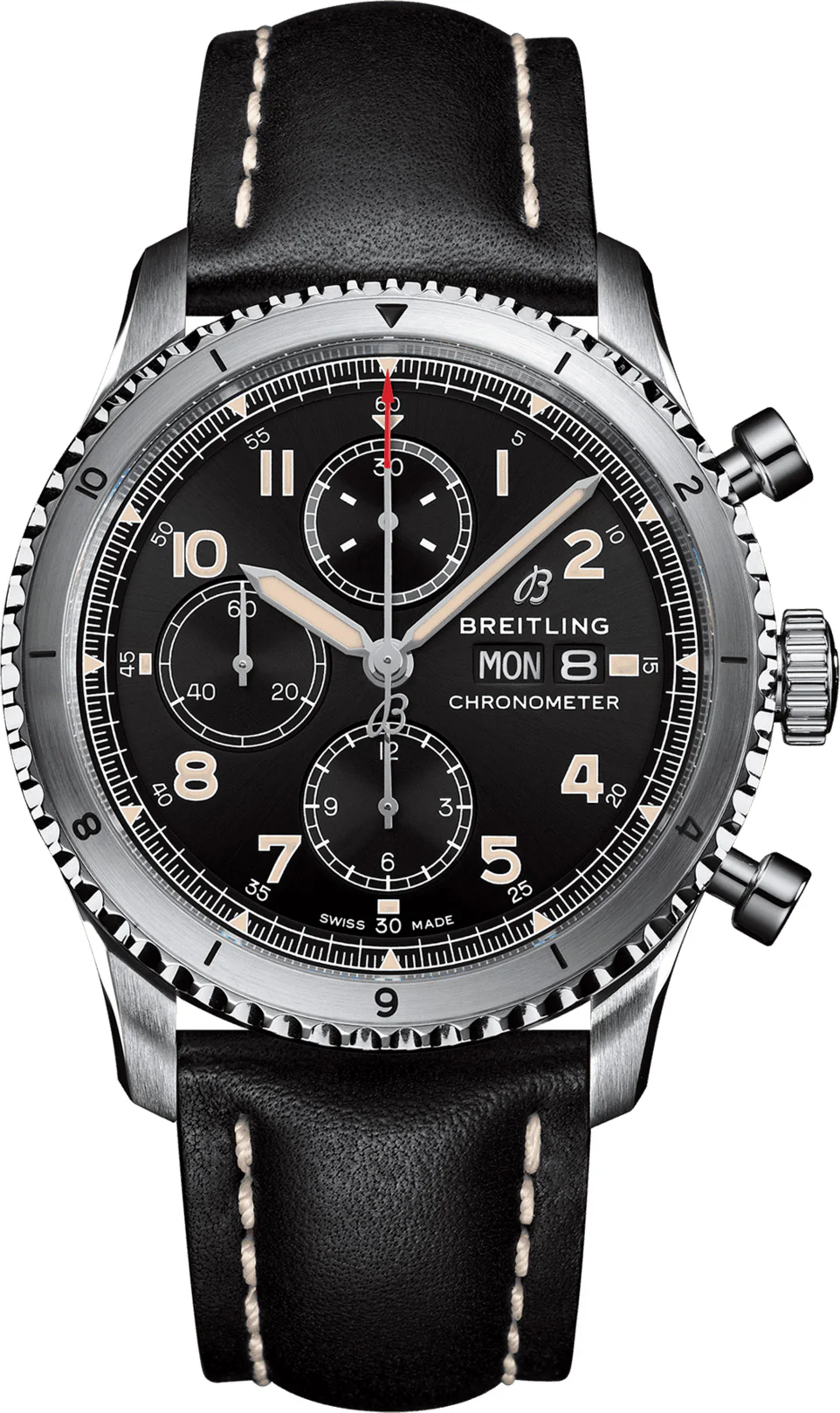 Breitling Watch Aviator 8 Chronograph 43 Leather Tang Type