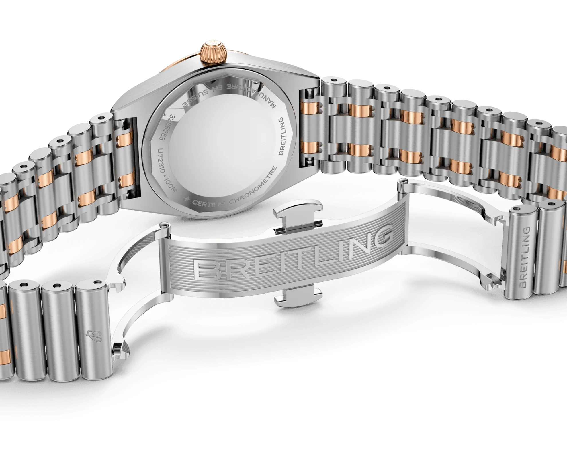 Breitling Chronomat 28 18k Red Gold Bracelet Watch - Image 6