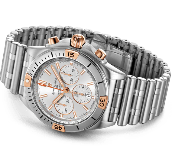Breitling Chronomat B01 42 Silver Bracelet Watch - Image 3