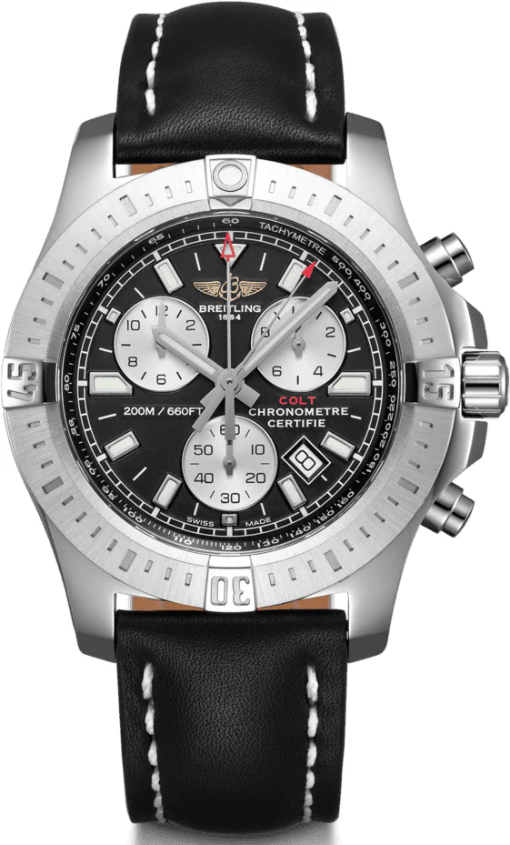 Breitling Watch Colt Chronograph Leather Tang Type