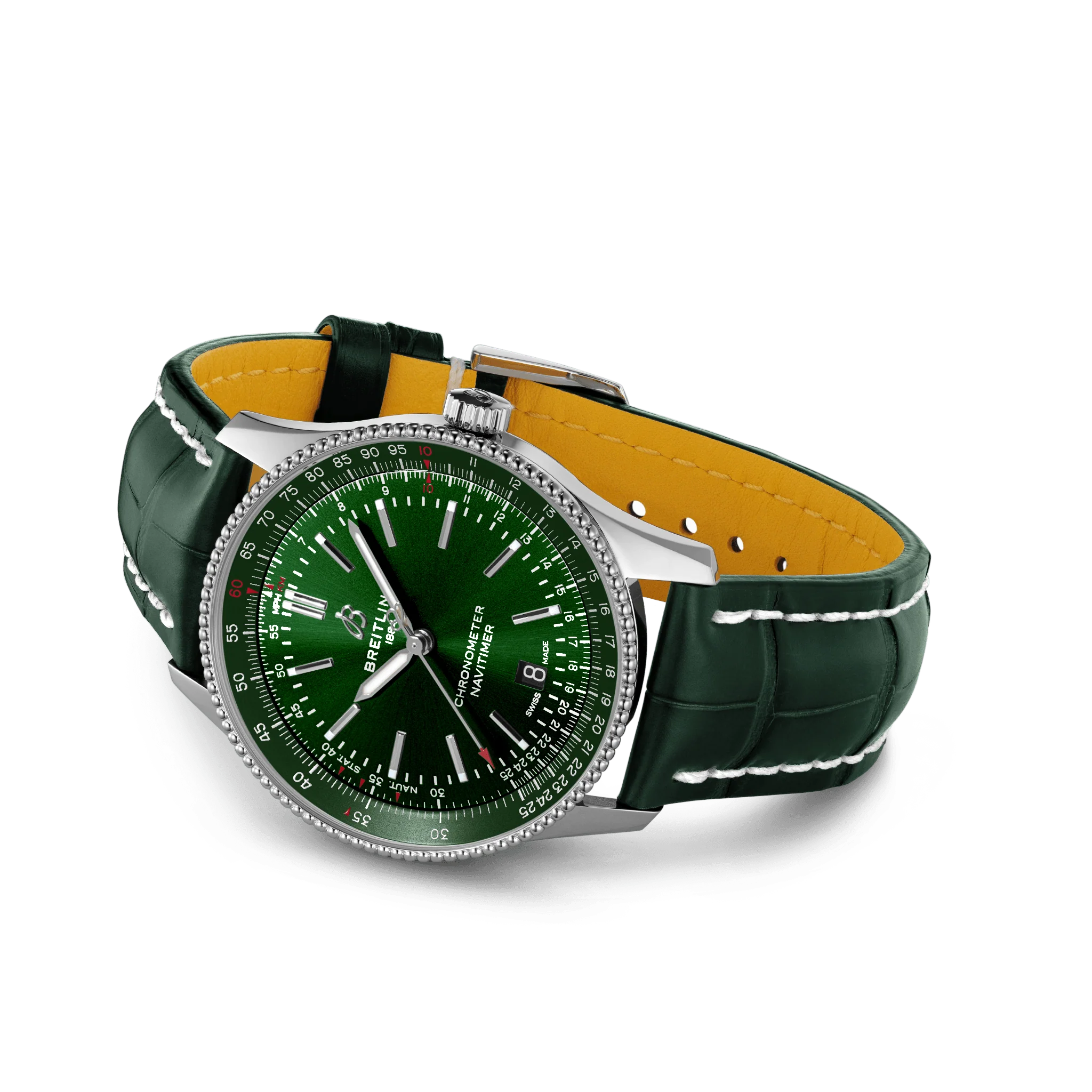 Breitling Navitimer 1 Automatic 41 Green Croc Folding Clasp - Image 3