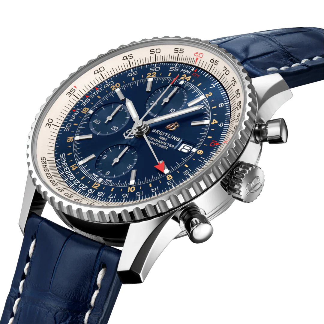 Breitling Watch Navitimer 1 Chronograph GMT 46 Croco Tang Type - Image 4