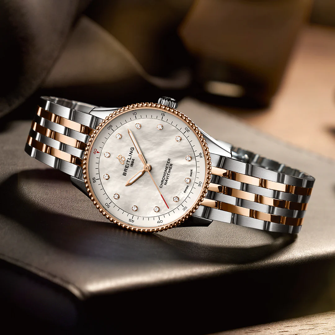 Breitling Navitimer 32 Steel & 18k Red Gold Watch - Image 3
