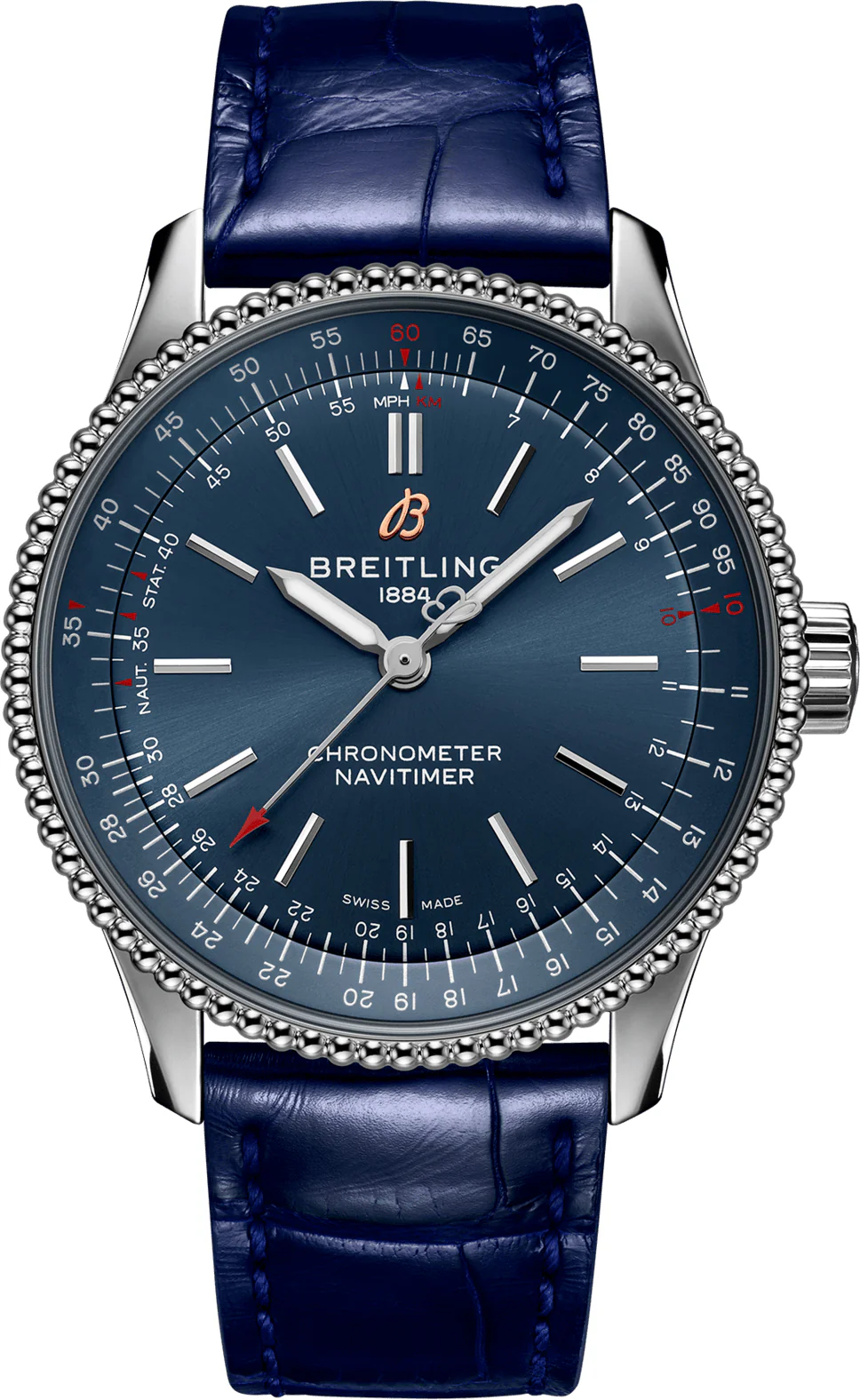Breitling Watch Navitimer Automatic 35 Copper Blue Croco Tang Type
