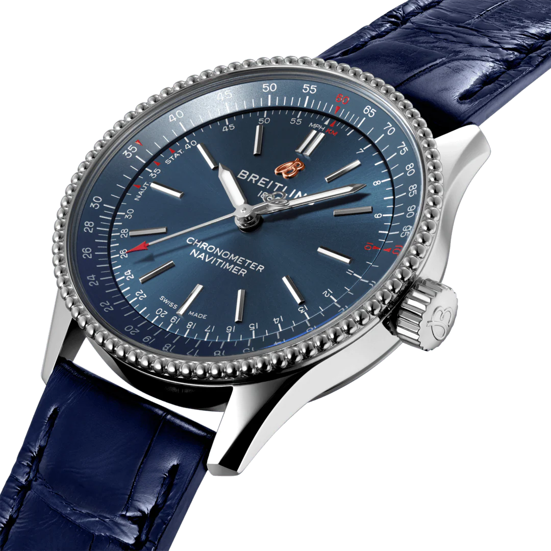 Breitling Watch Navitimer Automatic 35 Copper Blue Croco Tang Type - Image 4