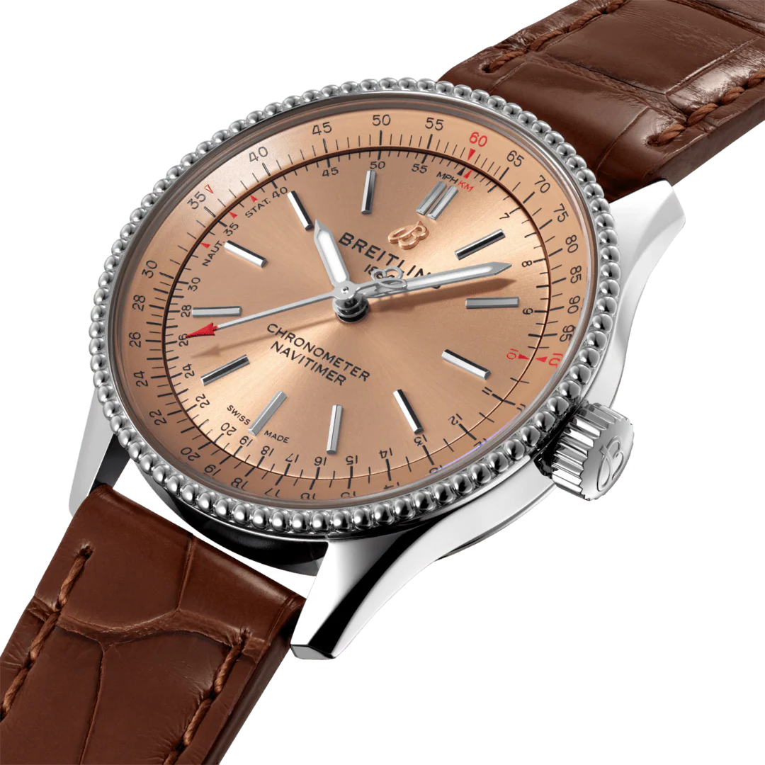 Breitling Watch Navitimer Automatic 35 Copper Brown Croco Tang Type - Image 4