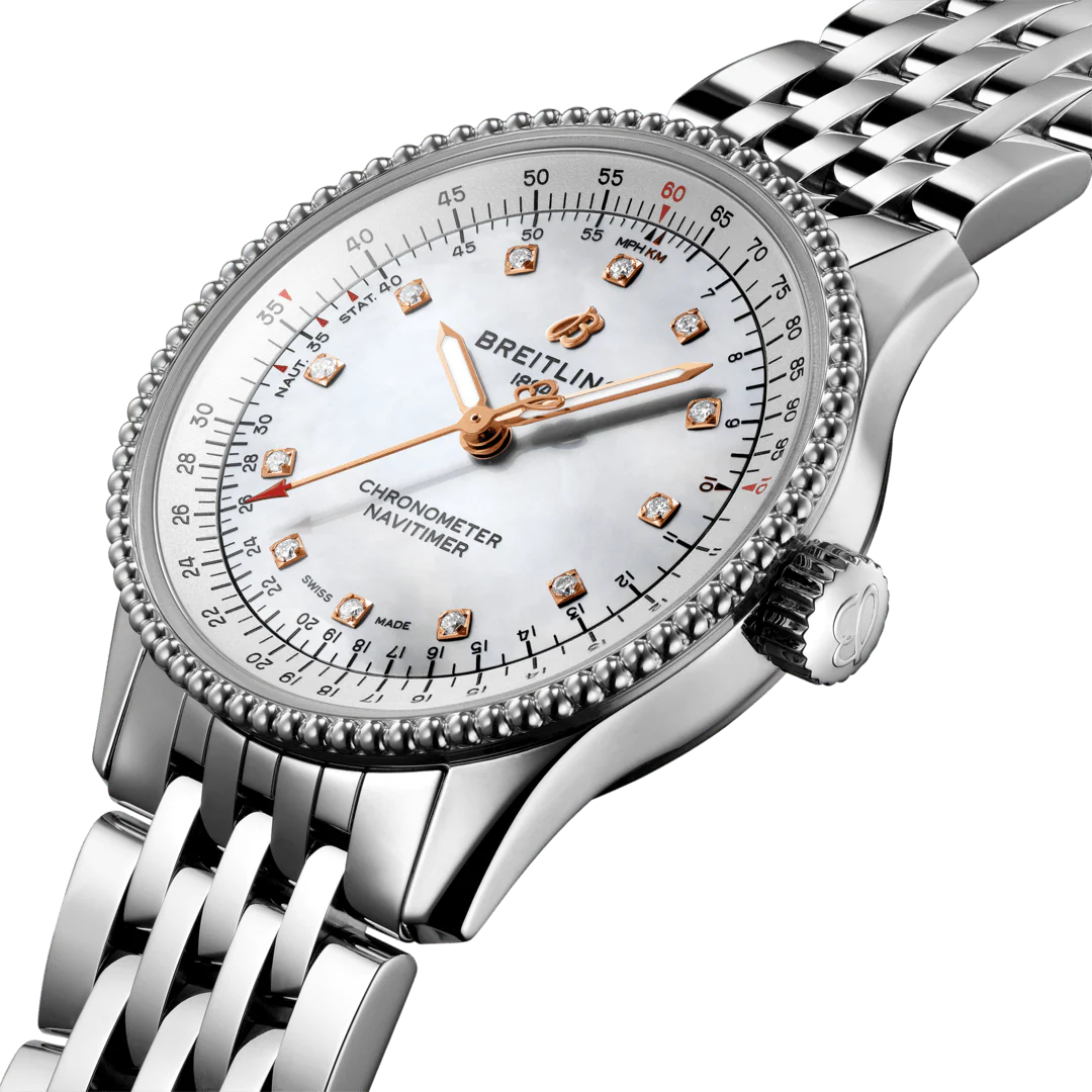Breitling Navitimer Automatic 35 Mother Of Pearl Diamonds - Image 4
