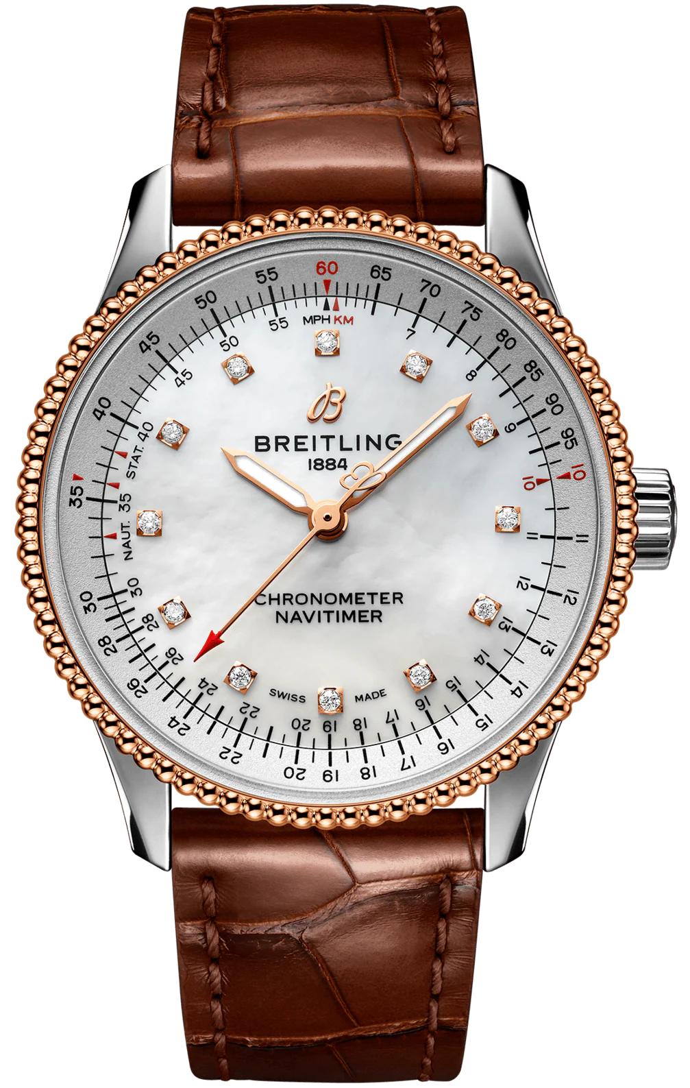 Breitling Watch Navitimer Automatic 35 Mother Of Pearl Diamonds