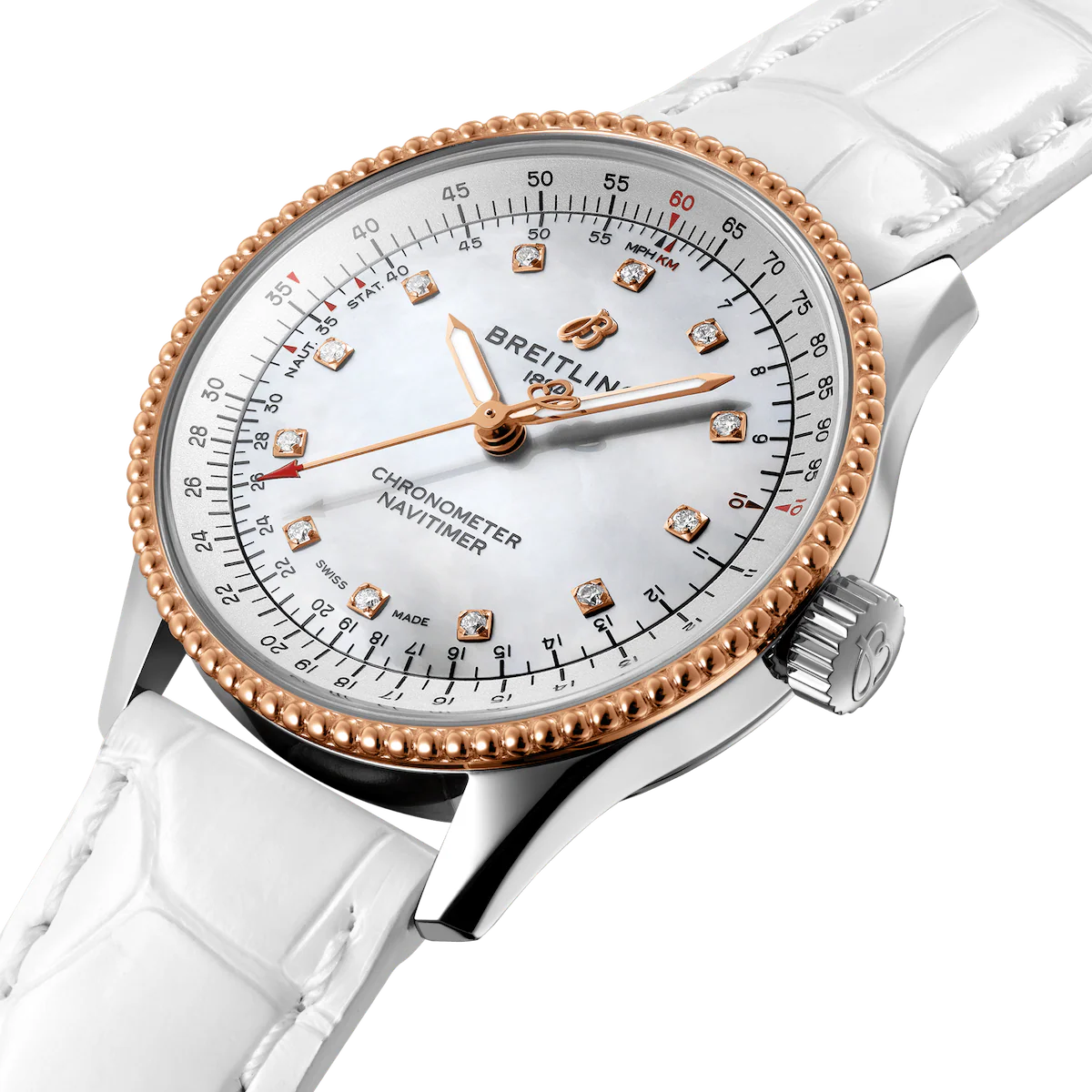 Breitling Navitimer Automatic 35 Reg Gold Ladies Watch - Image 3