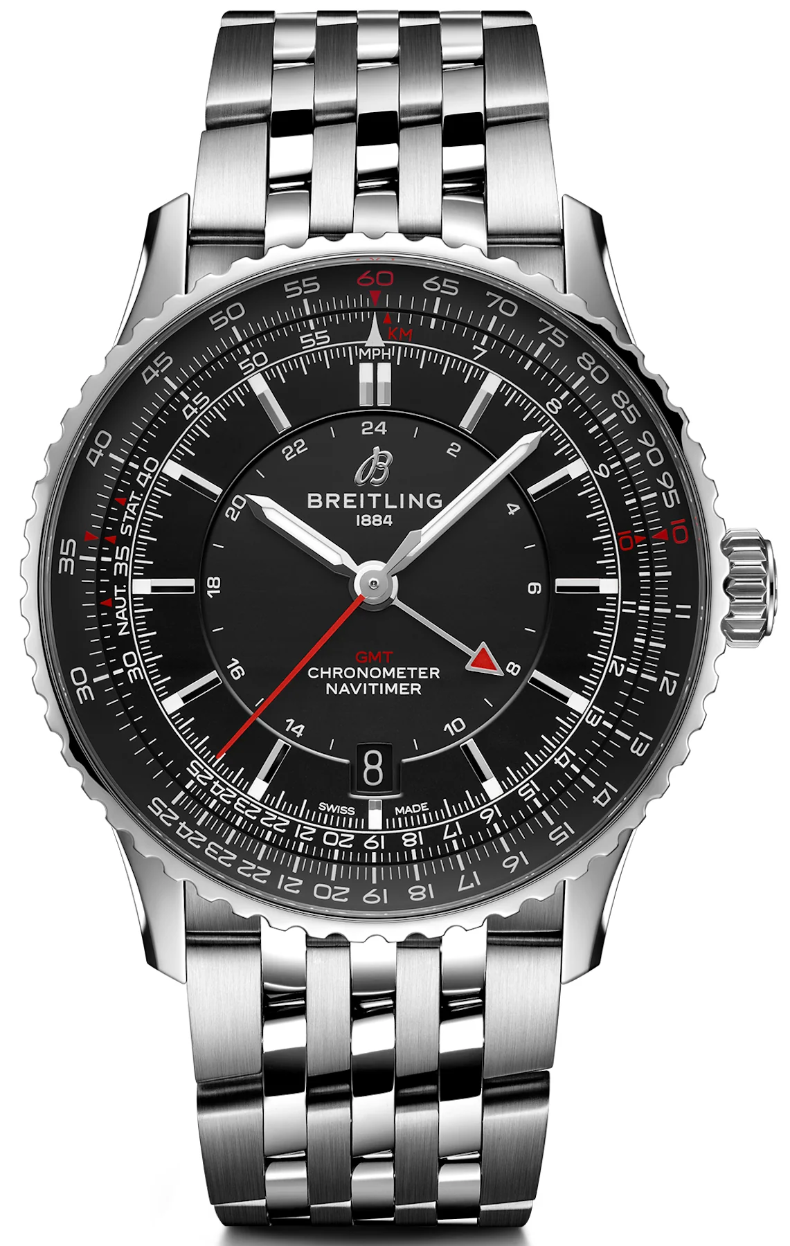 Breitling Navitimer Automatic GMT 41 Black Bracelet Watch