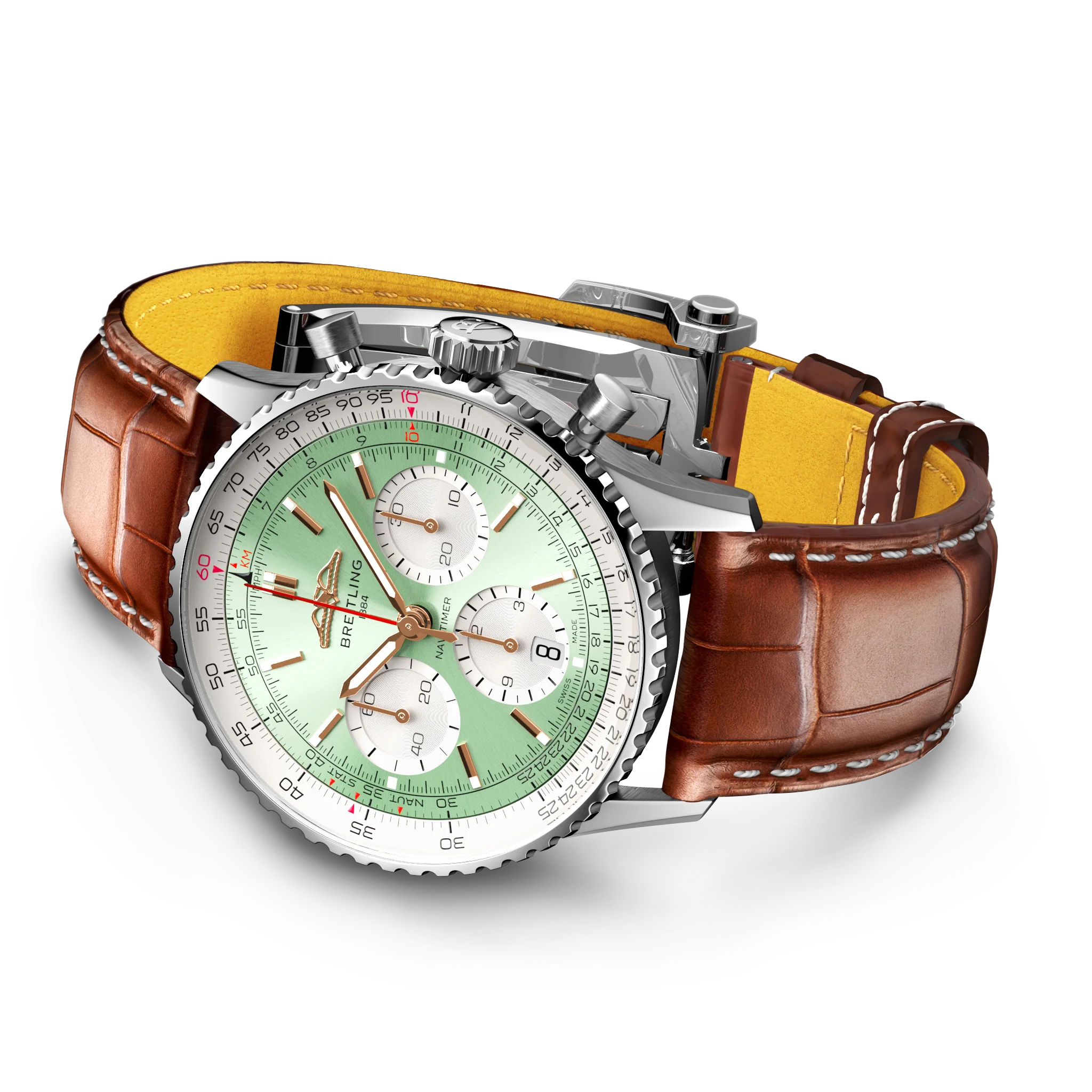 Breitling Navitimer B01 Chronograph 41 Brown Croc Watch - Image 3
