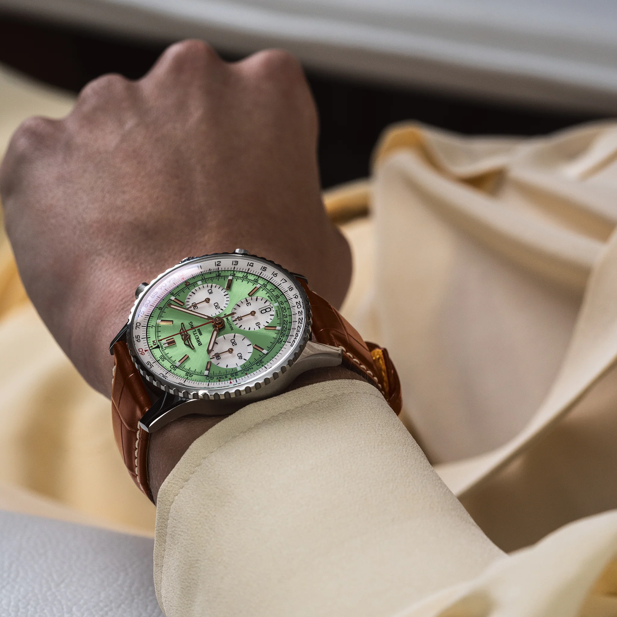 Breitling Navitimer B01 Chronograph 41 Brown Croc Watch - Image 5
